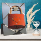 Plaque Photo Love Heart Padlock (Côté)