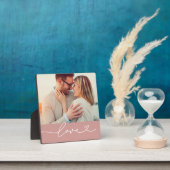 Plaque Photo Love Heart Script personnalisé Muted rose Mariage  (Insitu)