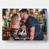Plaque Photo Love Heart Script | Photo de famille (Devant)