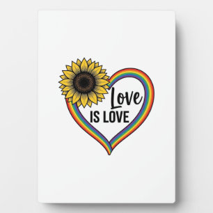 Plaque Photo Love Is Love Tournesol Cœur Vintage Vector T-Shirt