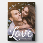 Plaque Photo LOVE Moderne Calligraphie Valentines Photo Keepsak (Devant)