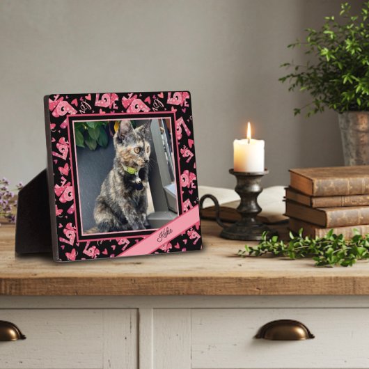 Plaque Photo Love Pet Heart Photo Nom Customisé