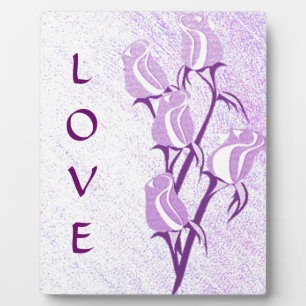 Plaque Photo Love Purple Rose