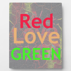 PLAQUE PHOTO LOVE RED GOLDEN VERT