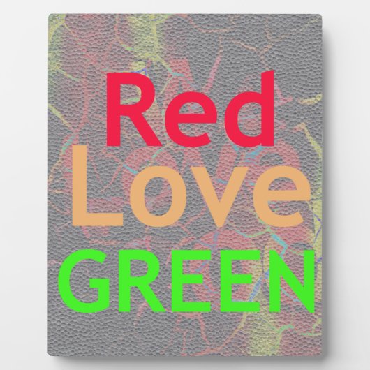 PLAQUE PHOTO LOVE RED GOLDEN VERT (Devant)