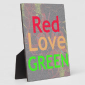 PLAQUE PHOTO LOVE RED GOLDEN VERT (Côté)