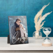 Plaque Photo Love Script Overlay Couples personnalisés Photo (Côté)