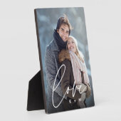 Plaque Photo Love Script Overlay Couples personnalisés Photo (Côté)
