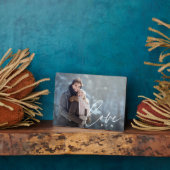 Plaque Photo Love Script Overlay Couples personnalisés Photo (Côté)