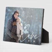 Plaque Photo Love Script Overlay Couples personnalisés Photo (Côté)