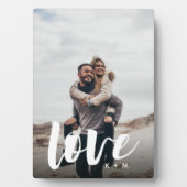 Plaque Photo Love Script Overlay Couples personnalisés Photo (Devant)