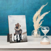Plaque Photo Love Script Overlay Couples personnalisés Photo (Côté)