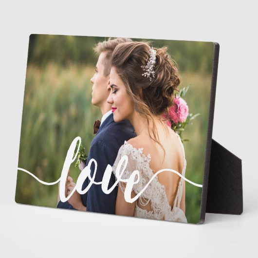 Plaque Photo Love Script Overlay Photo (Côté)