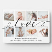 Plaque Photo Love Script Photo Collage Keepsaké et statistiques (Devant)