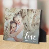 Plaque Photo LOVE Script Tabletop Easel Photo