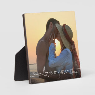 Plaque Photo LOVE YOU 6 Photo Collage Coeur manuscrit