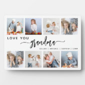 Plaque Photo Love You Grandma 8 Photo Collage Blanc (Devant)