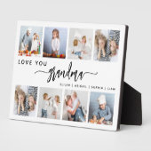 Plaque Photo Love You Grandma 8 Photo Collage Blanc (Côté)
