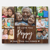Plaque Photo Love You Poppy 7 Photo Rustic Wood Keepsaké (Devant)