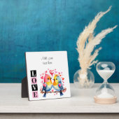 Plaque Photo Lovebirds romantic custom text valentine pink (Insitu)