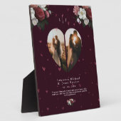 Plaque Photo Lovely Burgundy Custom Heart forme couples photos (Côté)