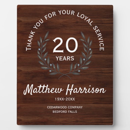 Plaque Photo Loyal Long Service Appreciation Award. Personalize (Devant)