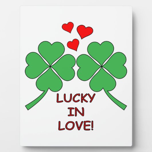 Plaque Photo Lucky In Love Hearts Clover (Devant)