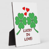 Plaque Photo Lucky In Love Hearts Clover (Côté)