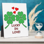 Plaque Photo Lucky In Love Hearts Clover (Côté)