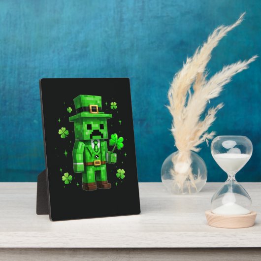Plaque Photo Lucky Leprechaun Funny St Patrick's Day Video Game (Côté)