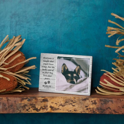 Plaque Photo Lumière Rustique Bois Perte d'animal Compagnon d'a (Côté)