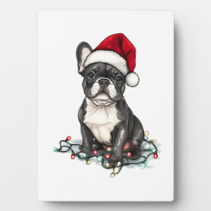 Plaque Photo Lumières de Noël Bouledogue Français Cadeaux Chien