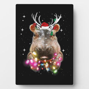 Plaque Photo Lumières de Noël Hippo Fiona Hippopotamus Lover