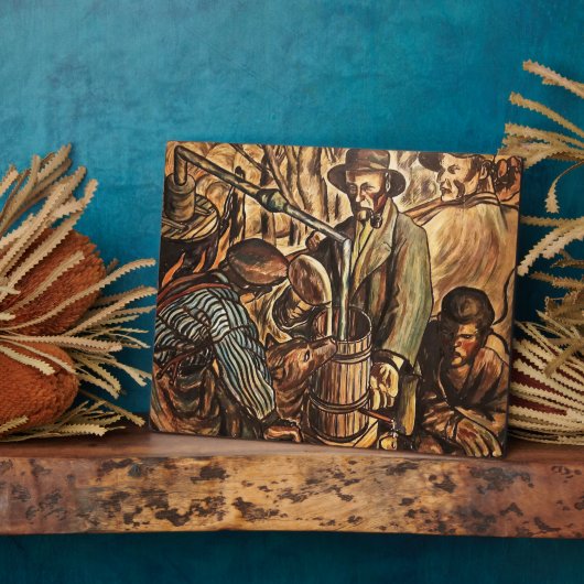 Plaque Photo Lune faisant blanc éclair Whiskey Liqueur (Côté)