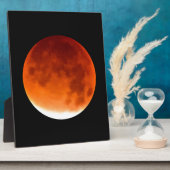 Plaque Photo Lune rouge se levant (Côté)