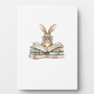 Plaque Photo Lunettes de lecture de lapin de lecture mignon Liv