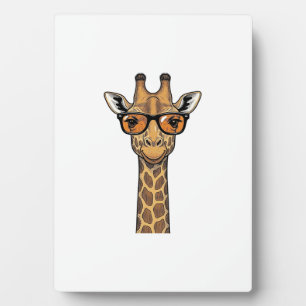 Plaque Photo Lunettes de soleil de girafe cool Vintage gravure