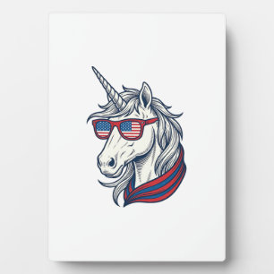 Plaque Photo Lunettes de soleil drapeau licorne patriotique vec