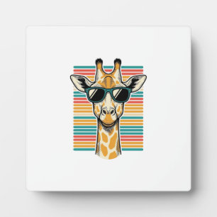 Plaque Photo Lunettes de soleil girafe vintage vecteur rayure r