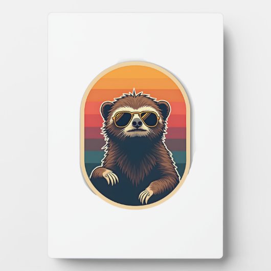 Plaque Photo Lunettes de soleil vintage de paresseux Art vector (Devant)