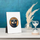 Plaque Photo Lunettes de soleil Vintage Sloth Badge Art Rétro 2 (Côté)