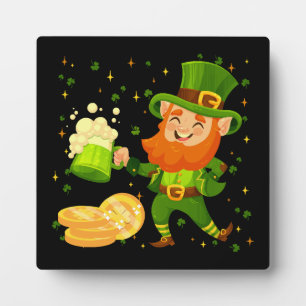 Plaque Photo Lutin buvant de la bière St. Patrick's Day