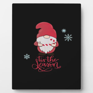 Plaque Photo Lutin de Noël avec canne en bonbon
