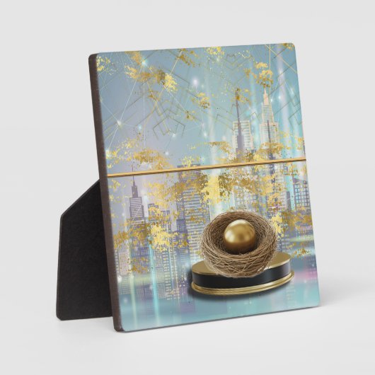 Plaque Photo Luxury Foil Easter Card Poster (Recto)