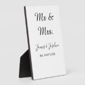 Plaque Photo M. et Mme ajoutent nom ést. Date année mariage cou (Côté)