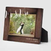 Plaque Photo M. & Mrs Script Rustic Mariage Photo Frame (Côté)
