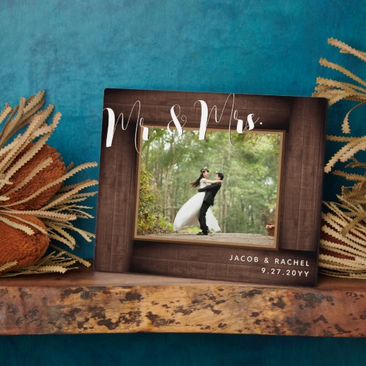 Plaque Photo M. Rustic & Mme Modern Mariage Photo Frame (Côté)