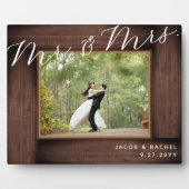 Plaque Photo M. Rustic & Mrs Elegant Script Mariage Photo (Devant)