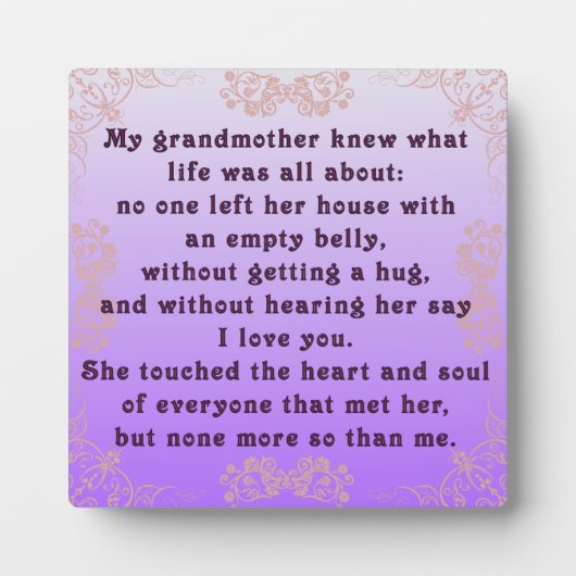 Plaque Photo Ma grand-mère (Devant)