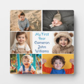 Plaque Photo Ma première année Baby Boy Photo Collage Cadeau Cu (Devant)